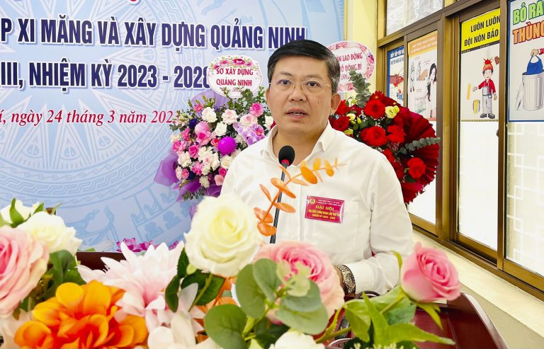 Đồng chí Trần Việt Dũng, Phó Giám đốc Sở Xây dựng Quảng Ninh phát biểu chỉ đạo tại Đại hội.
